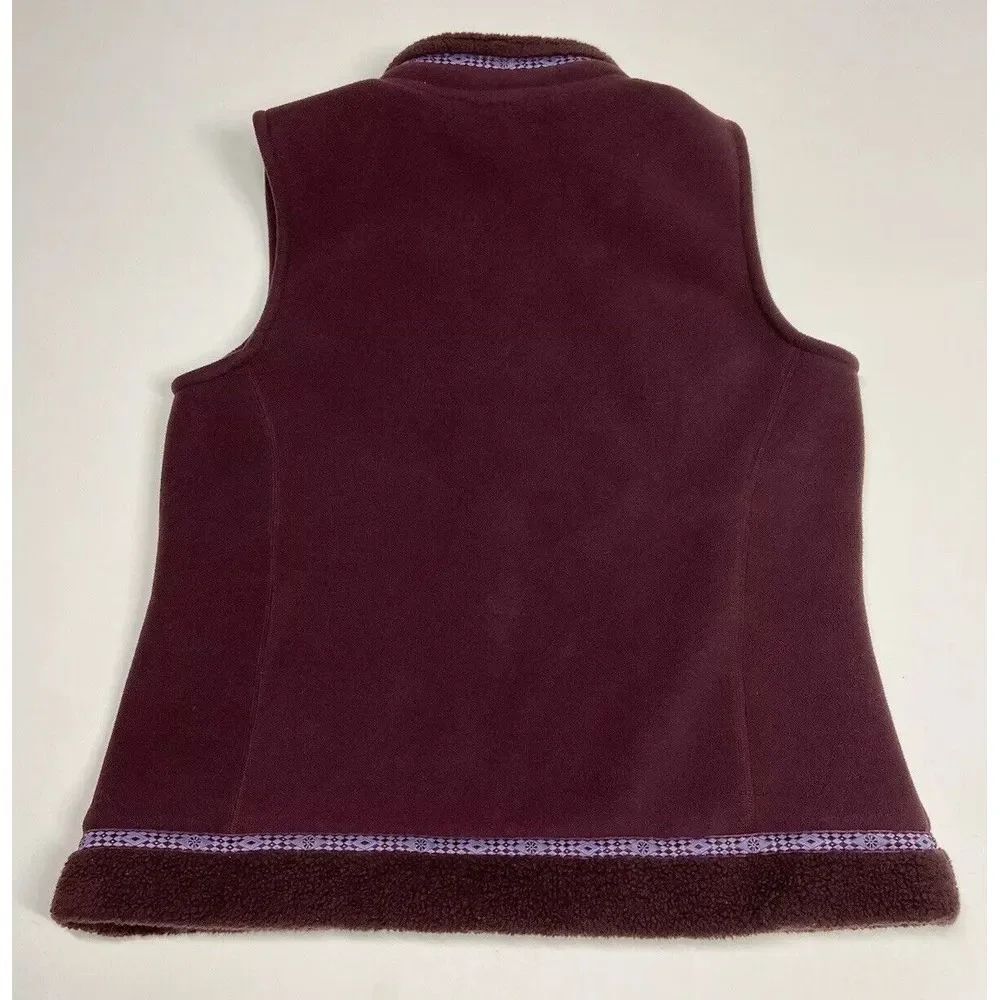 Cabela's  Violet Sleeveless Womens Fleece Vest Size L Nordic Pattern‎ Detail - Picture 8 of 8